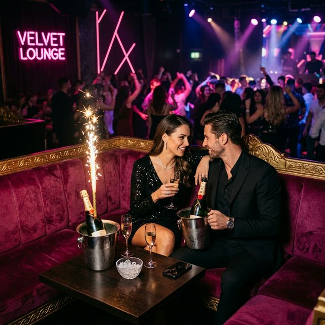 Neon lights on the dance floor