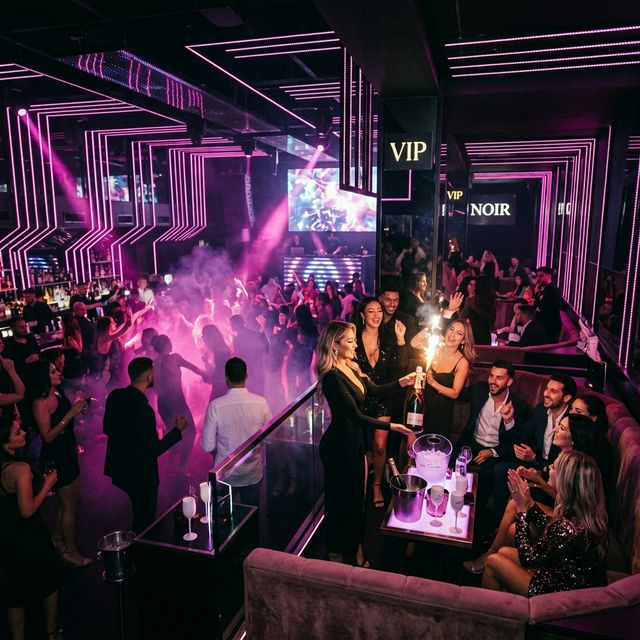 VIP bottle service with champagne sparklers at VIKINGS Club